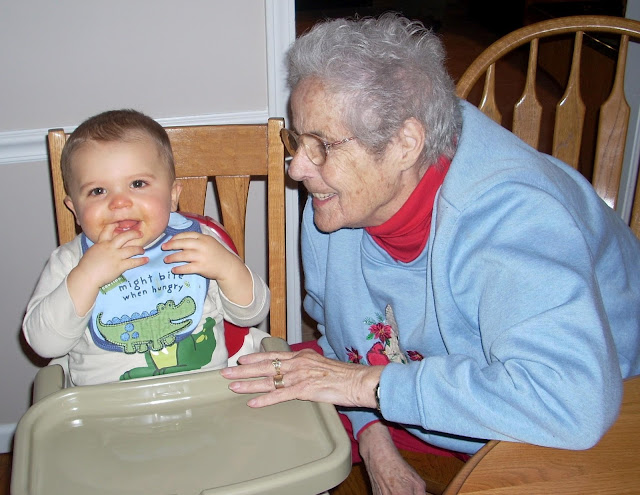 Lois Gertsch with great-grandchild