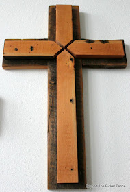 reclaimed wood, cross, Easter decor, barn wood, salvaged, rustic cross, rugged cross, http://bec4-beyondthepicketfence.blogspot.com/2016/02/reclaimed-wood-crosses.html