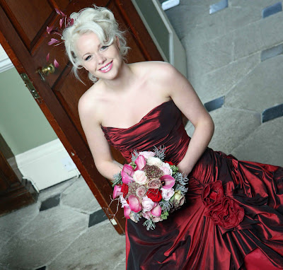 Antique Rose Vintage Style Wedding Bouquet to Coordinate with a Red 