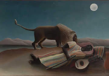 The Sleeping Gypsy(1879)  Painting by Henri Rousseau