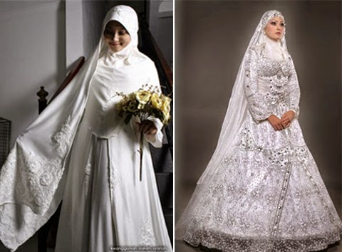 baju pengantin muslimah wanita gemuk modern