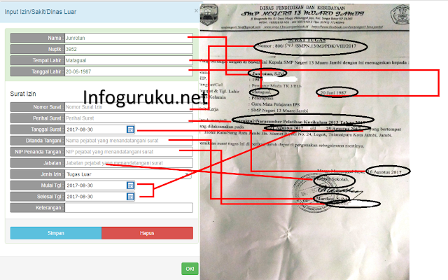 CARA INPUT DAFTAR KEHADIRAN GTK PADA LAMAN http://223.27 