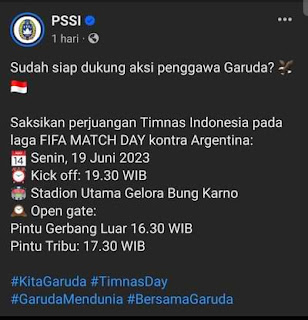 jadwal streaming indonesia vs argentina 2023