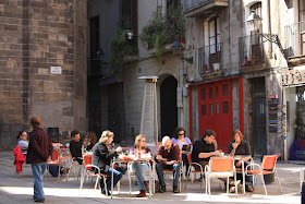 Sant Just square inside the Barcelona Gothic Quarter