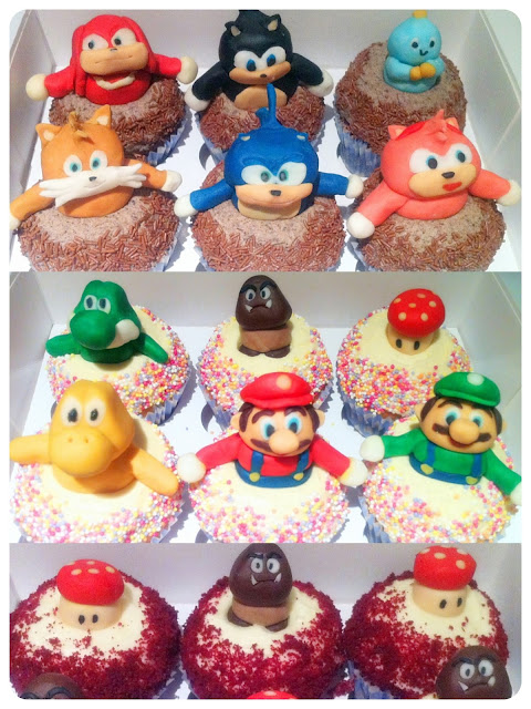 Cherie Kelly's Super Mario and Sonic The Hedgehog Cupcakes