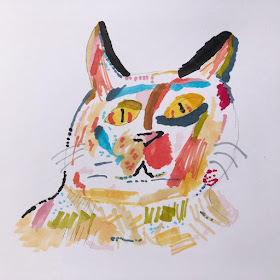 Chez Maximka, Cooltime artist graphic pens, cat drawing