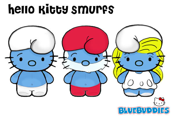  the trailer at the bottom and here is a photo of Hello Kitty Smurfs