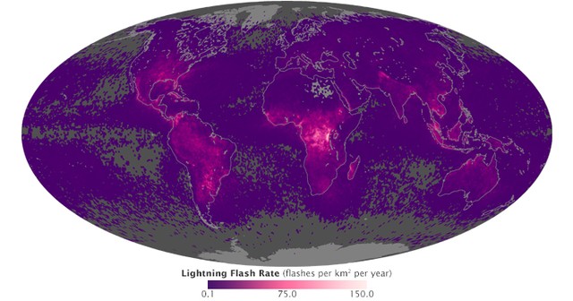 Bản đồ sét trên toàn thế giới