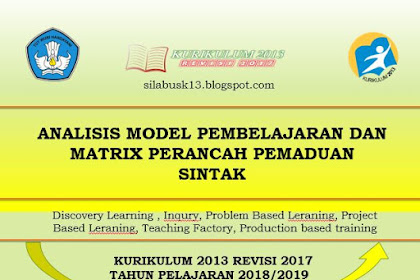 Terbaru -  Analisis Penerapan Model Pembelajaran Dan Matriks Perancah Pemaduansintak