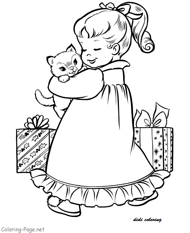  cats  girls  Girls  Coloring  Pages  kitten 