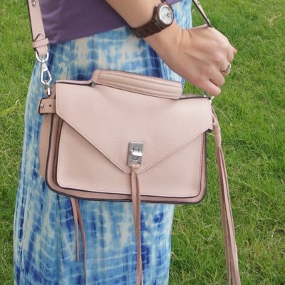 blue tie dye skirt, Rebecca Minkoff small Darren messenger bag in peony | awayfromtheblue