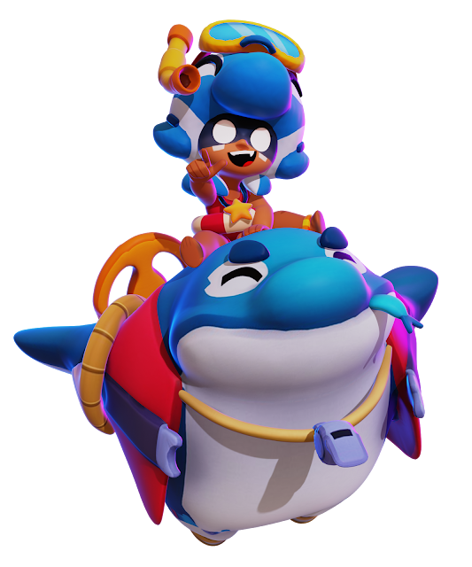 Brawl Stars BS New Skin Whale Watch Nita render png Season 7 GFX Pack