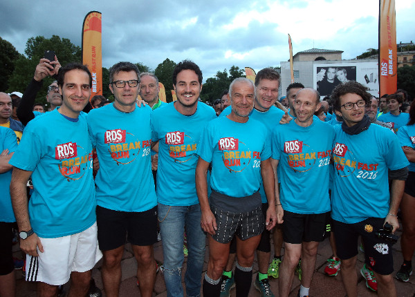 RDS Breakfast Run Milano -  Montefusco (RDS), Bellino (RCS Sport), D'Alessio (RDS), Barbugian, Rossi, Goffi e Colucci (RDS). Credit ANSA