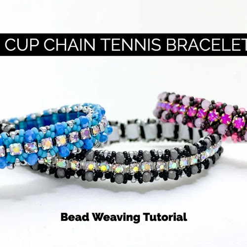 Easy Beaded Crystal Cup Chain Tennis Bracelet Tutorial Uses Tila Beads