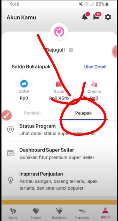 pengaturan toko Buka Lapak