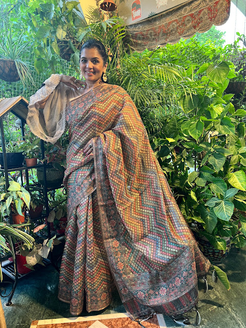 Chanderi digital print saree