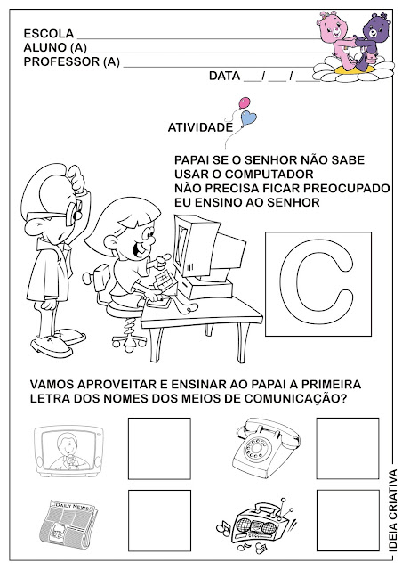 Atividade Dia dos Pais e Meios de Comunicação