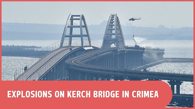 explosions on the bridge in Kerch 2023.