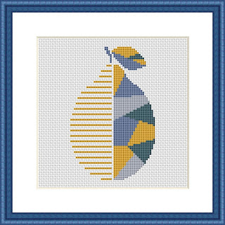 Lemon geometric cross stitch - Tango Stitch