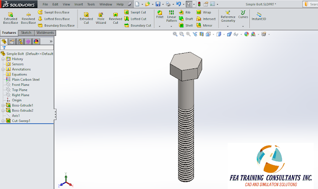 sweep method threads solidworks