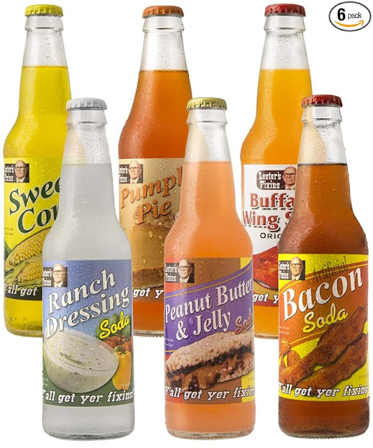 Lester's Fixins Outrageous Wild Crazy Unique Flavor Soda Pop 6 Pack Sampler Set