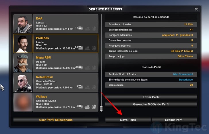 Como criar perfil no Euro Truck Simulator 2