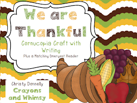 Thankful Cornucopia Kindergarten Thanksgiving Craft Crayons and Whimsy