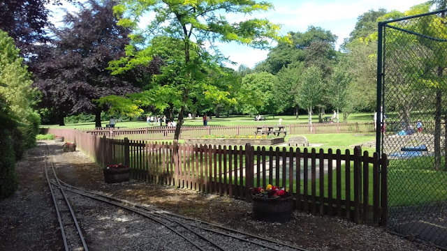 A view of the Manor Park Crazy Golf course in Glossop from the Miniature Railway's station platform