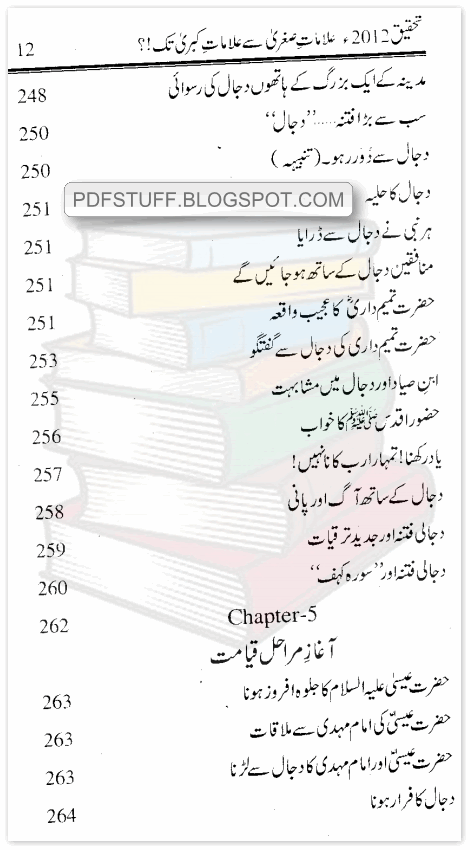 contents of Urdu book December 2012 Qayamat K Qaim Hone Ka Mahina Hai?