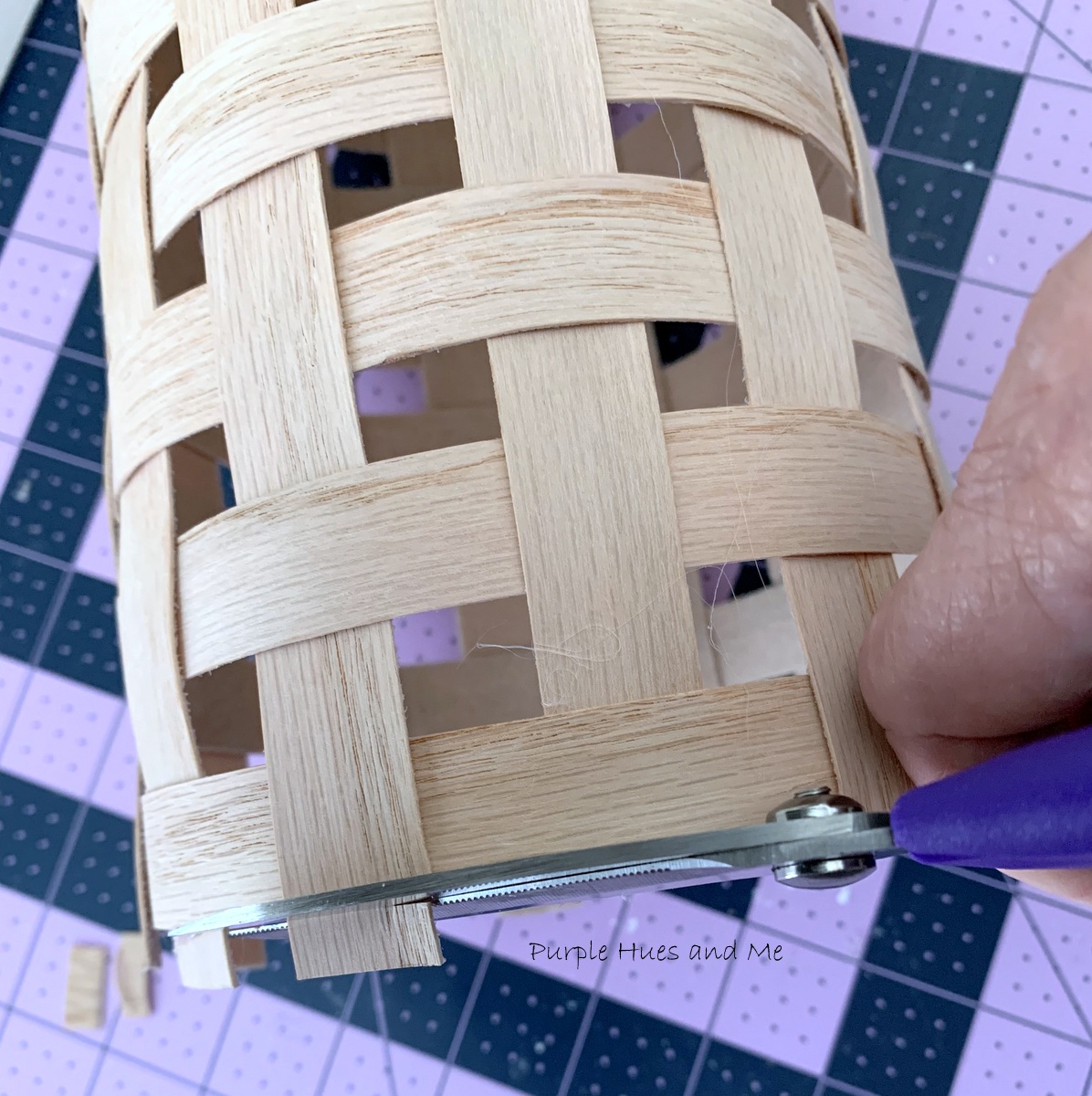 Purple Hues and Me: Handwoven Wood Veneer Candleholder