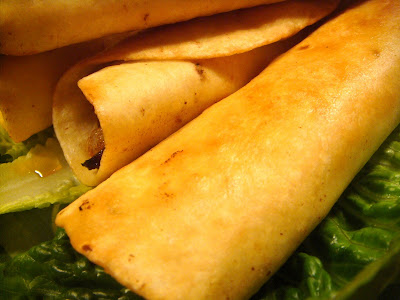 Shredded beef and cheese flautas