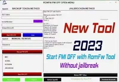 RomFw Tool Start FMI OFF OPEN-MENU jailbreak