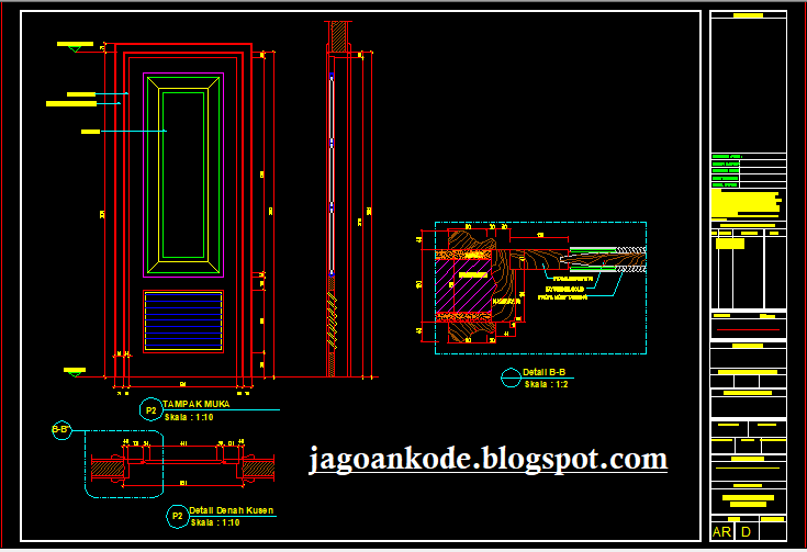 Detail Pintu  Gambar Kerja Autocad File Dwg  Jagoan Kode