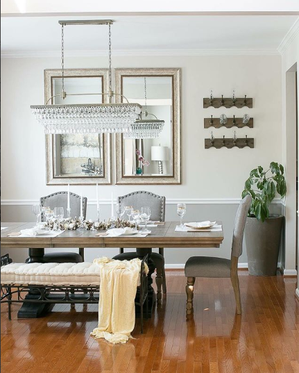 Two-Colored Dining Room with Chair Rail 