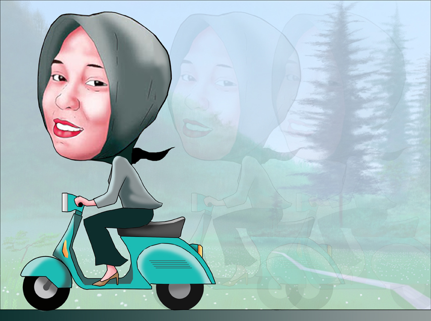  Gambar  Orang  Naik  Vespa  Kartun 