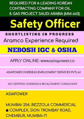 Safety Officer Job in Korean company
