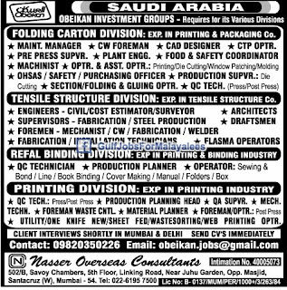 Jobs For Obeikan Investment Groups Saudi Arabia