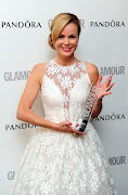 Amanda Holden with the award for Best Theatre