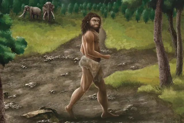 Esta ilustración facilitada por investigadores en abril de 2025 representa a un macho denisovano en Taiwán en la era del Pleistoceno, hace entre 2,6 millones y 11.700 años. Crédito: Cheng-Han Sun vía AP