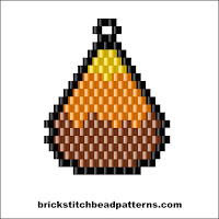 Click to view the Small Harvest Candy Corn Halloween brick stitch bead pattern charts.