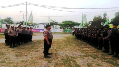 Bersama Paspampres, Jajaran Polres Serang Laksanakan Pengamanan Wakil Presiden Terpilih KH. Ma'aruf Amin di Kegiatan PKN GP Anshor