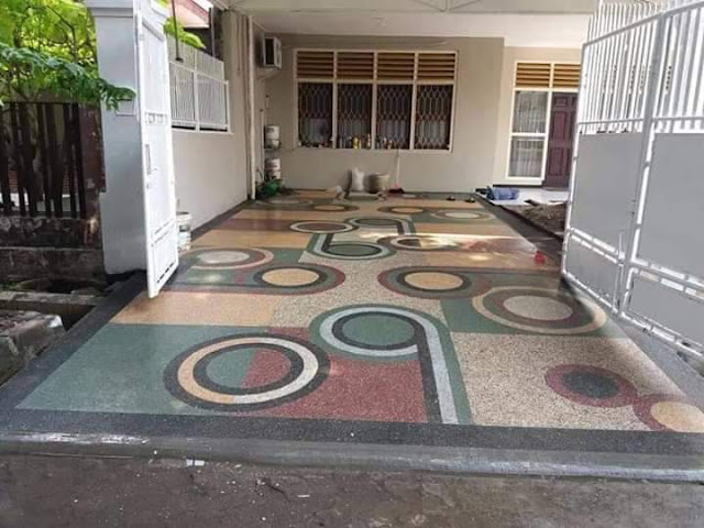 Lantai carport batu sikat Lantai carport batu sikat