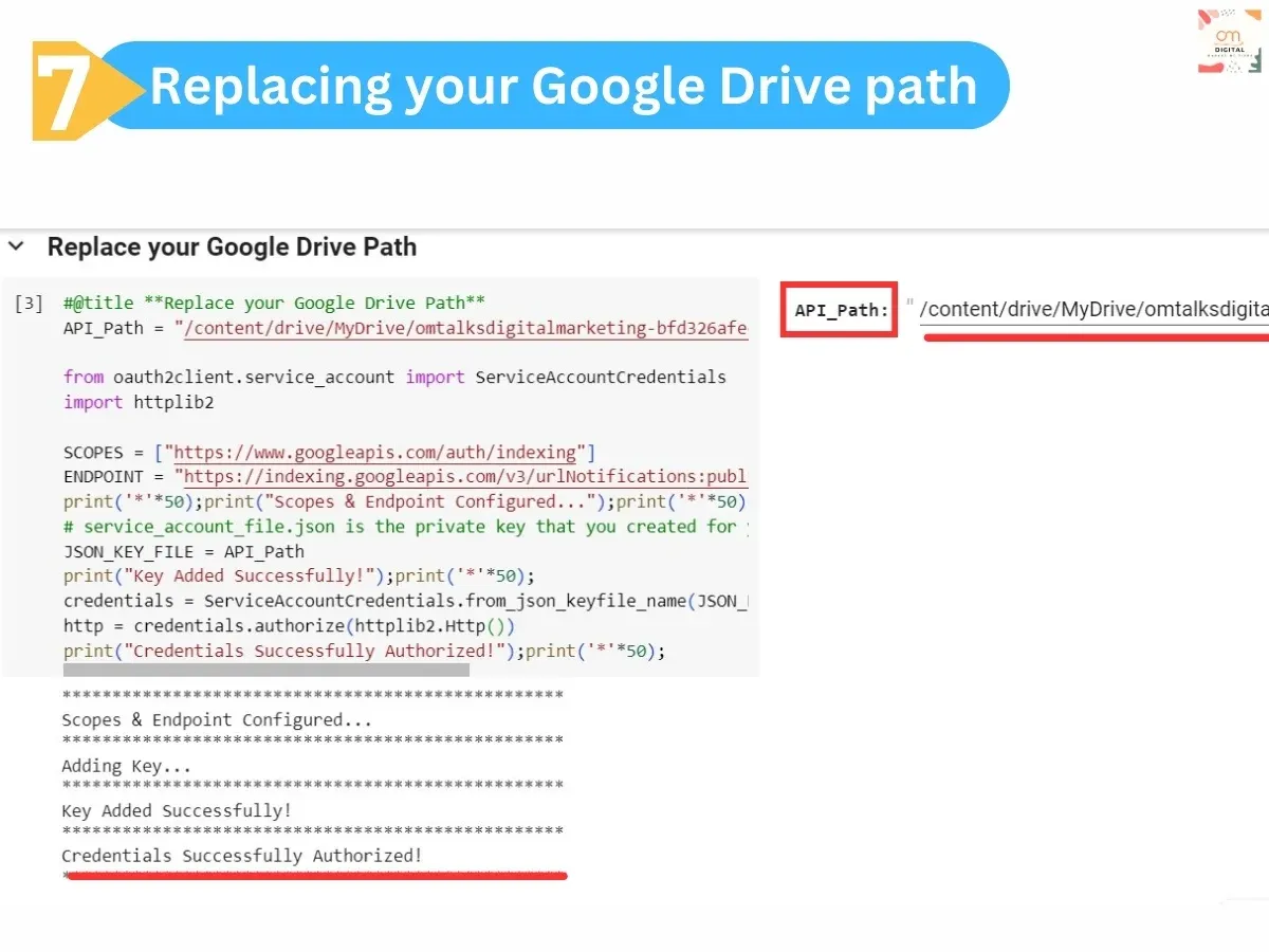 Replacing your Google Drive path 3
