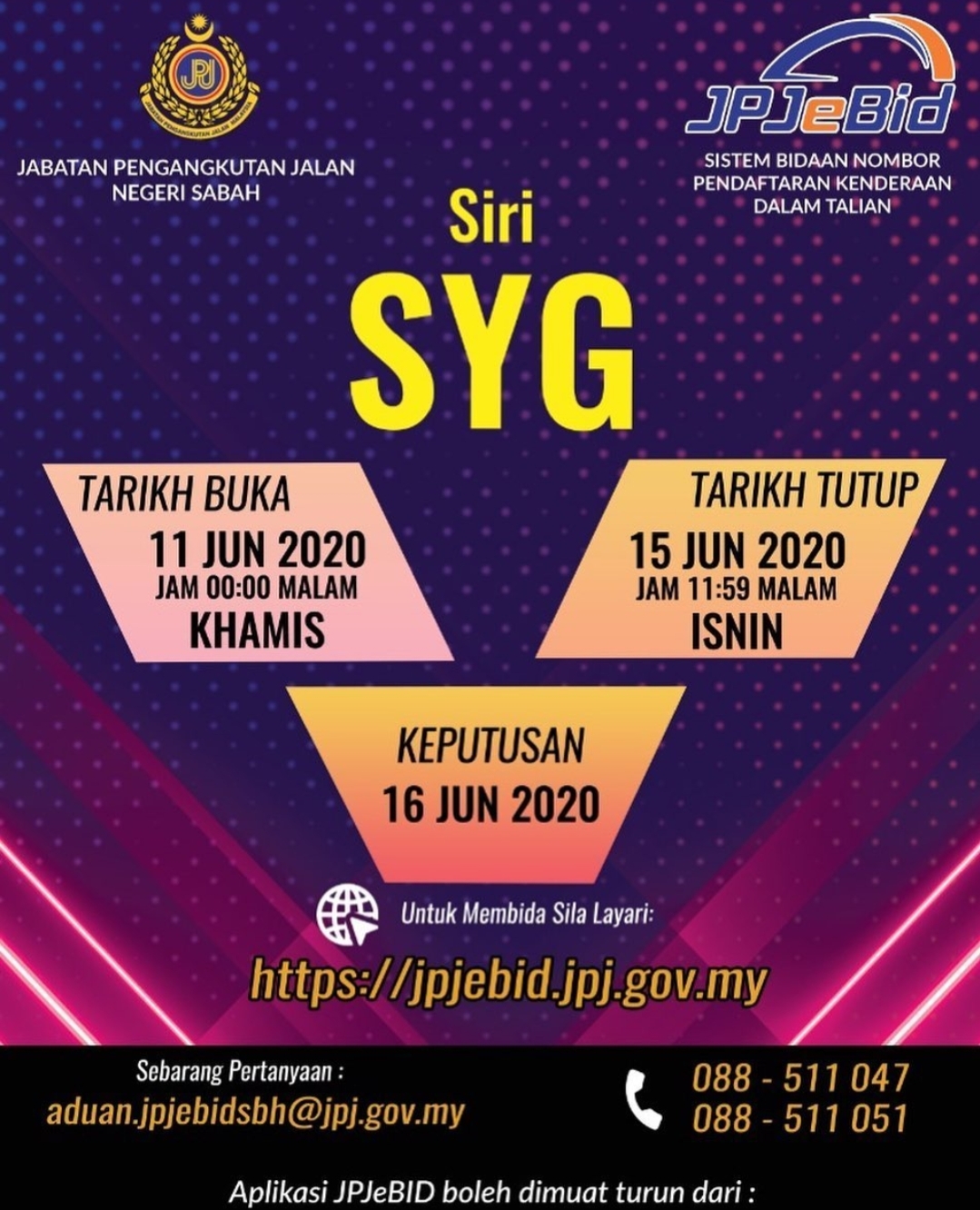 Bidaan No Pendaftaran Kenderaan Dalam Talian Bagi Negeri Sabah Siri Syg