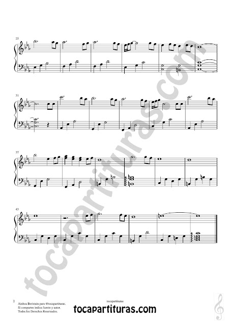 Hoja 2  Partitura de Piano Fácil en formato JPG gratis para su desgarga de Ensoñación de Ainhoa Beristain Easy Piano Sheet Music for beginners