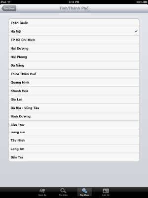Phần mềm Yellow Pages Vietnam trên Iphone