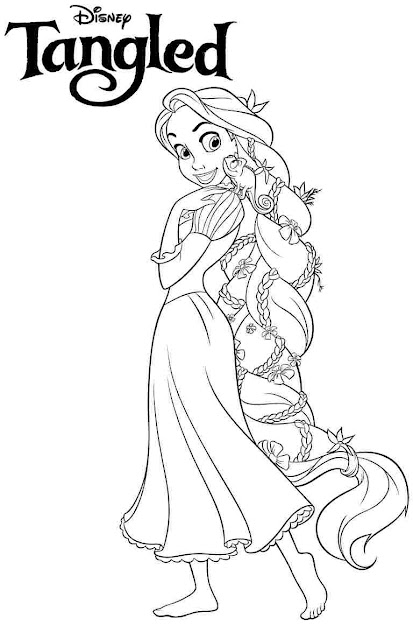 Disney Princess Tangled Rapunzel Coloring Pages Free Printable For 