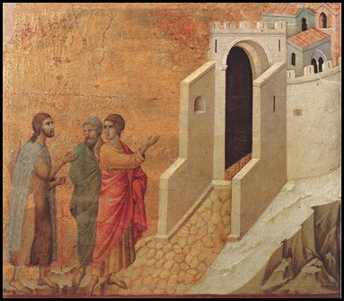 Road to Emmanus by Duccio di Buoninsegna 1308-1311