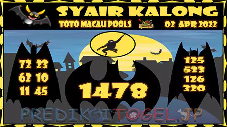 Syair Kalong Toto Macau Hari Ini 02-Apr-2022