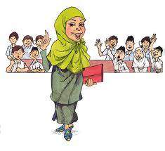 gambar kartun anak berangkat sekolah